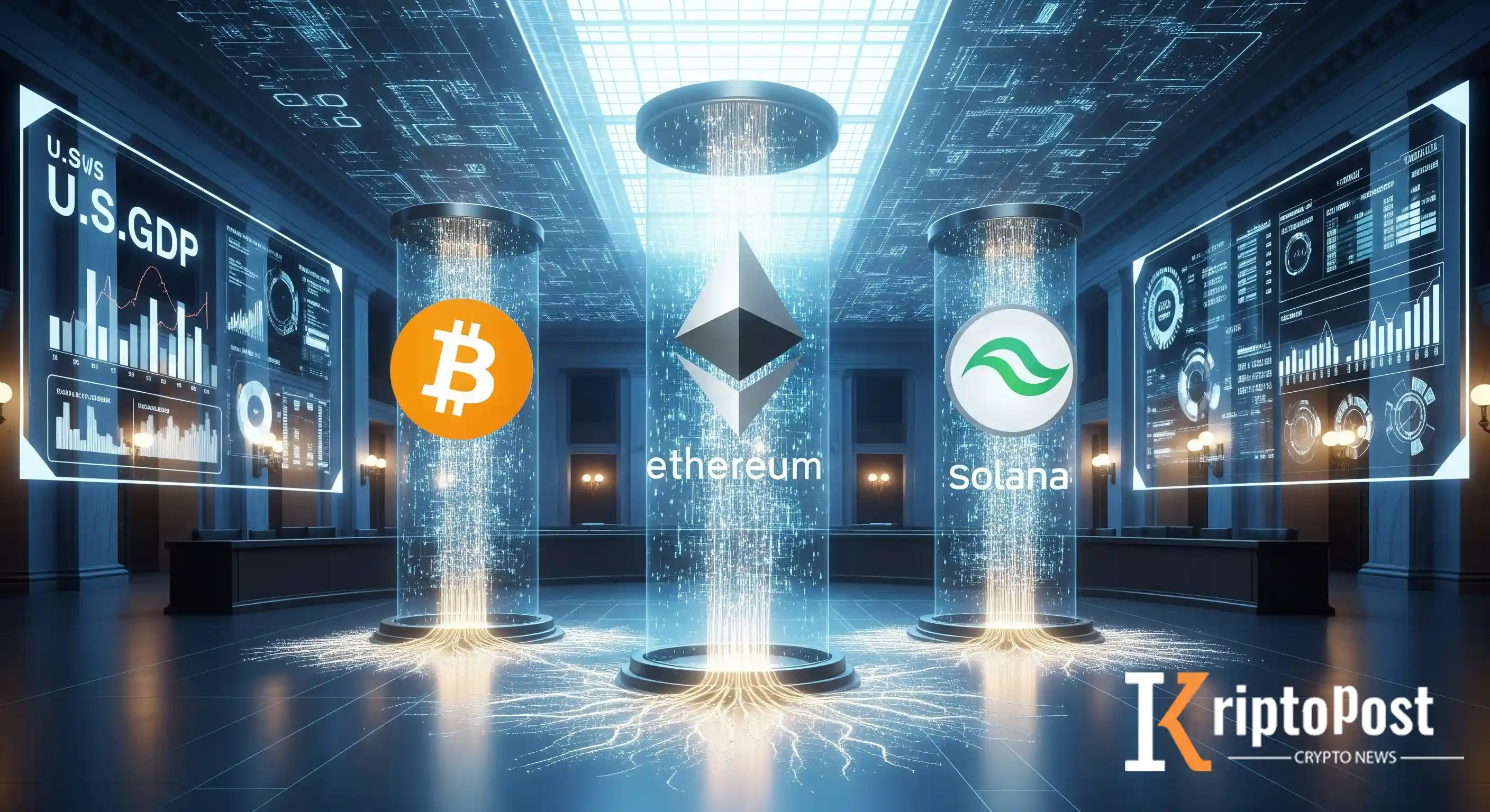 ABD GSYH Verilerini Bitcoin, Ethereum ve Solana Blokzincirlerine Aktarmaya Başladı