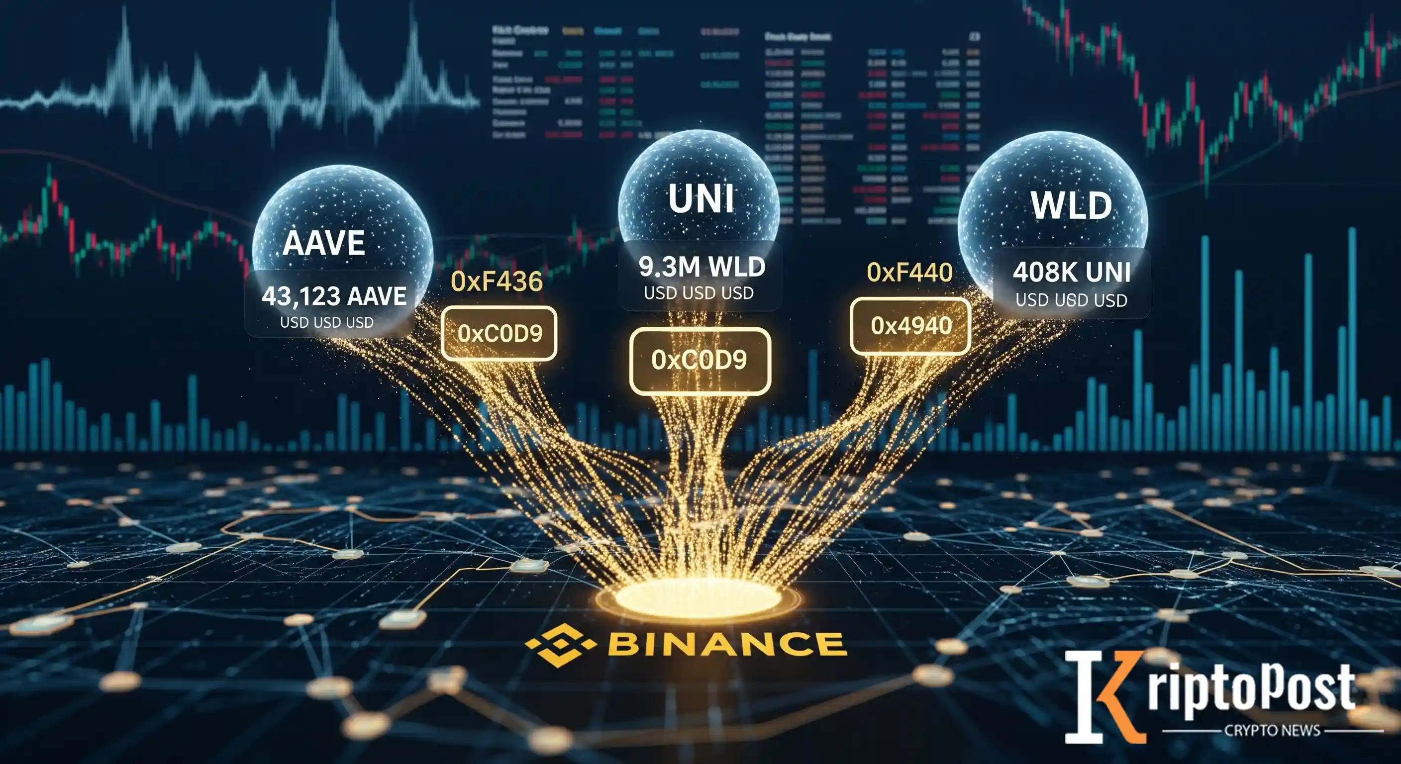 Balina İki Gündür Binance'ten On Milyonlarca Dolarlık AAVE, UNI Ve WLD Biriktiriyor