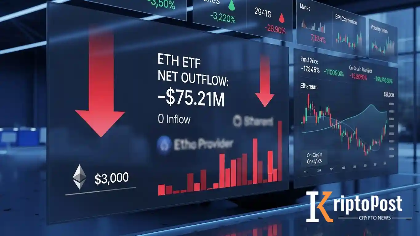 Ethereum ETF'leri 75,21 Milyon Dolar Net Çıkış Yaşadı; Giriş Olmadı, Fiyat 3.000 Dolarda Durgunlaştı