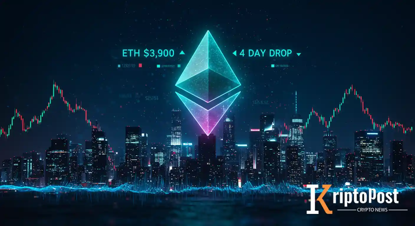 Ethereum ETF'leri Dördüncü Günde Değer Kaybediyor: ETH 3.900 Dolara Geriledi