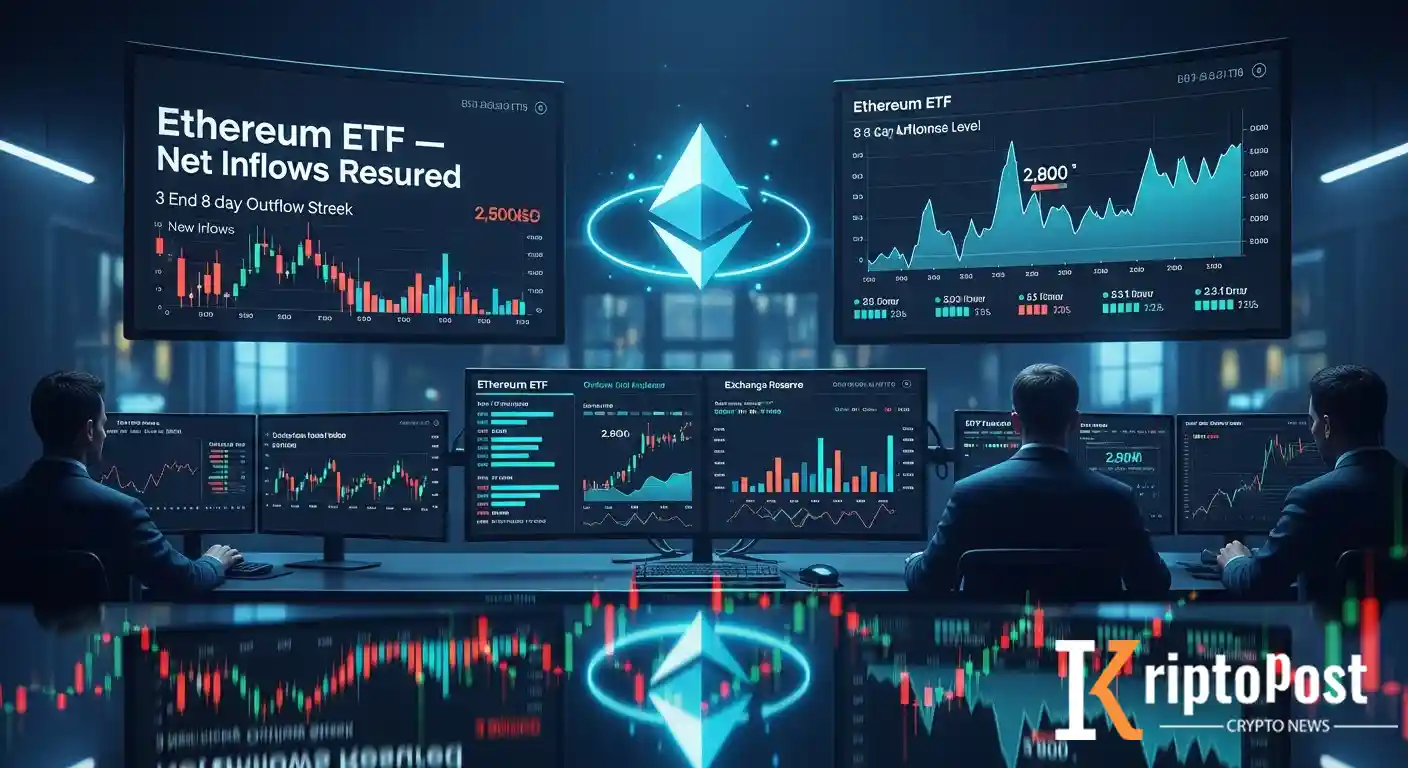 Ethereum ETF'leri Net Girişlere Döndü; ETH 2.800 Dolar Direncini Geri Alamadı