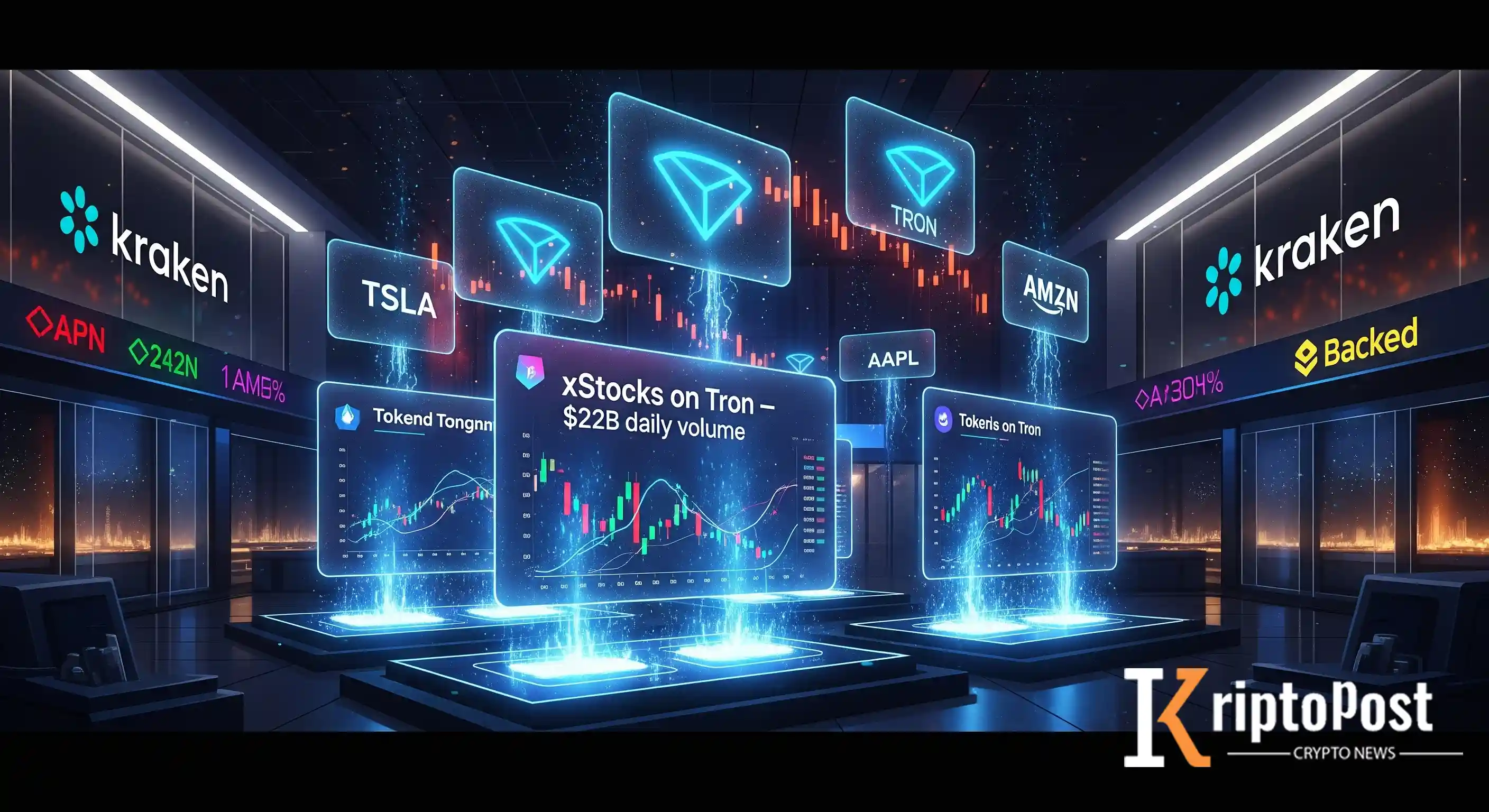 Kraken Ve Backed, xStocks'i Tron'un Günlük 22 Milyar Dolarlık Ağına Ekliyor