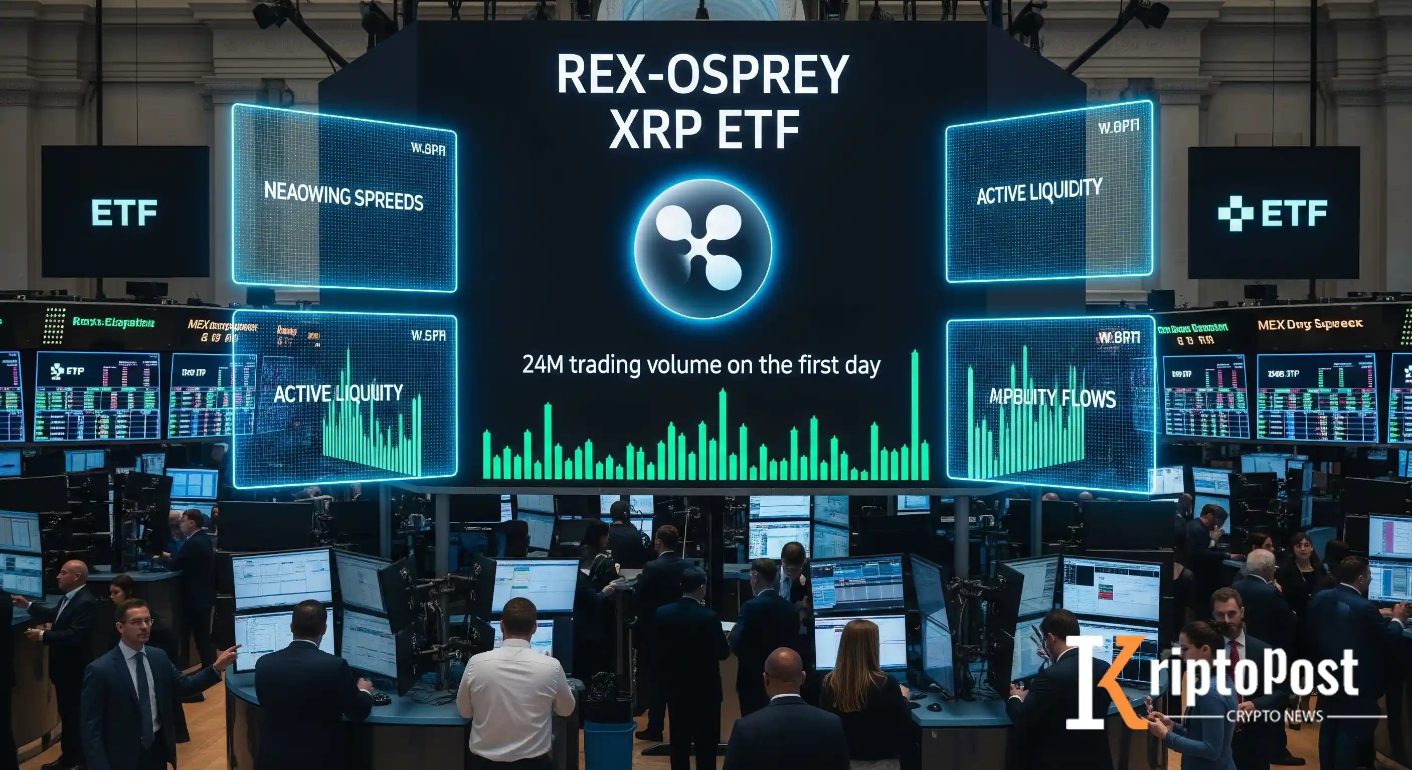 REX-Osprey XRP ETF'si İlk Günde 24 Milyon Dolar İşlem Hacmiyle Vadeli İşlemleri Geride Bıraktı