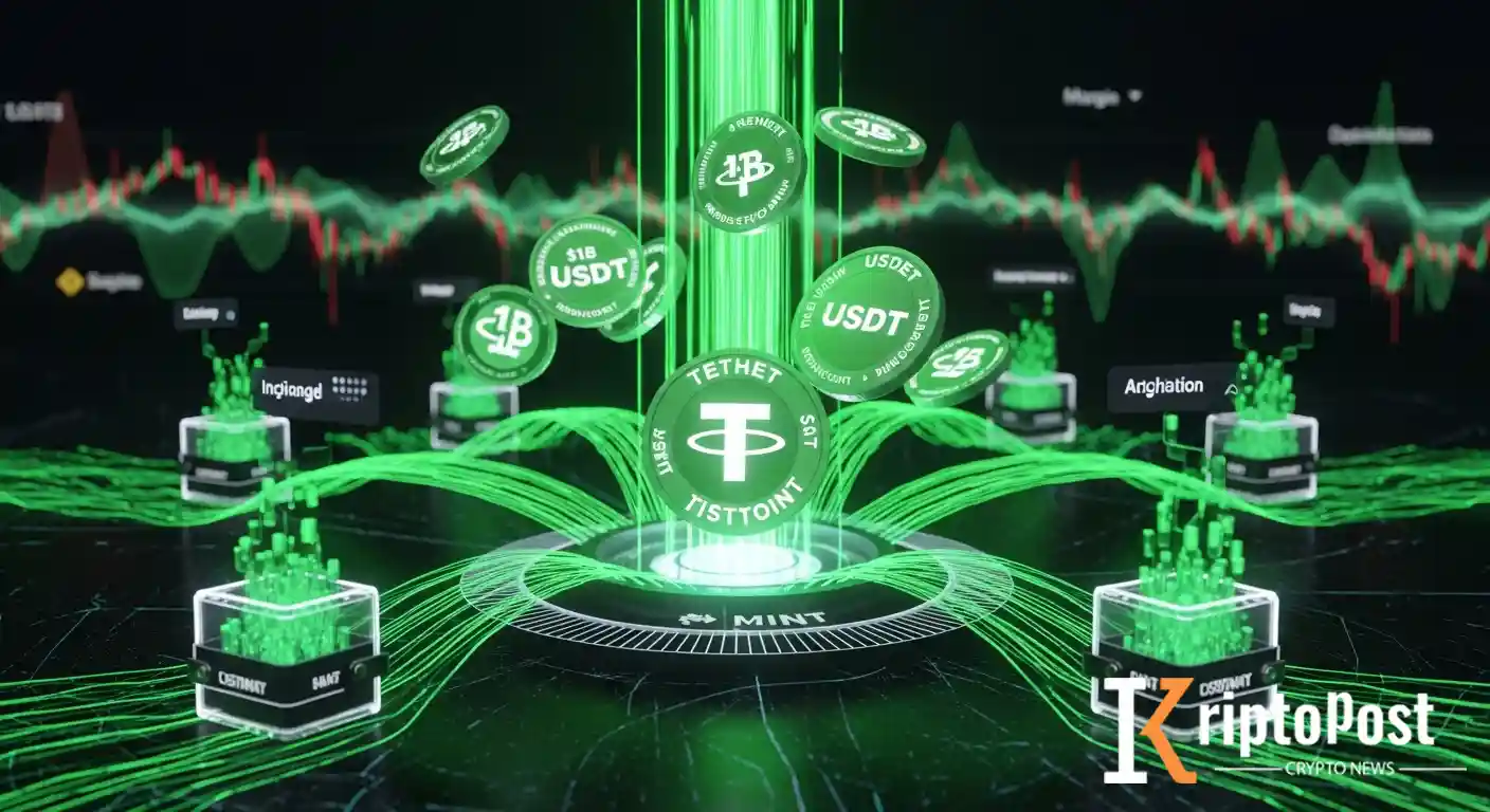 Tether 1 Milyar USDT Basımıyla Haftalık Stablecoin Arzı 4,7 Milyarı Aştı