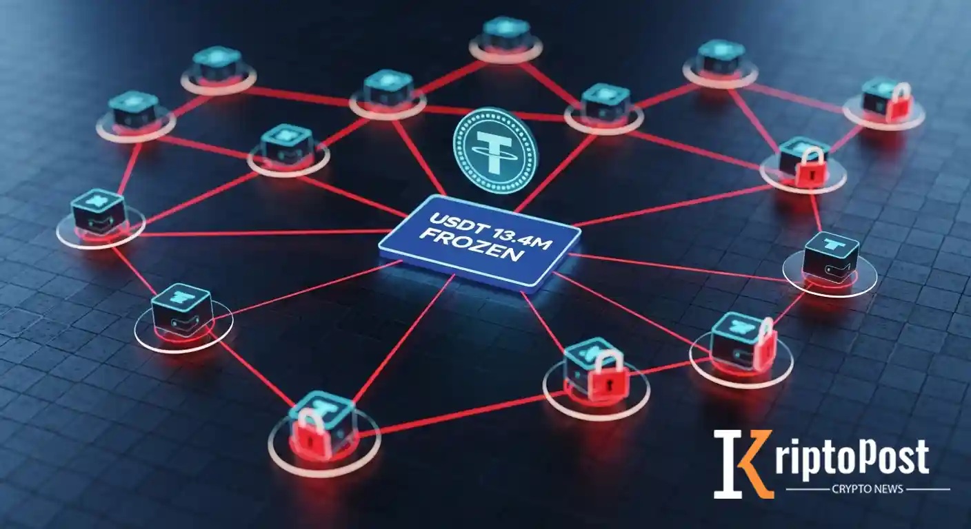 Tether 22 Adreste 13,4 Milyon USDT'yi Dondurdu