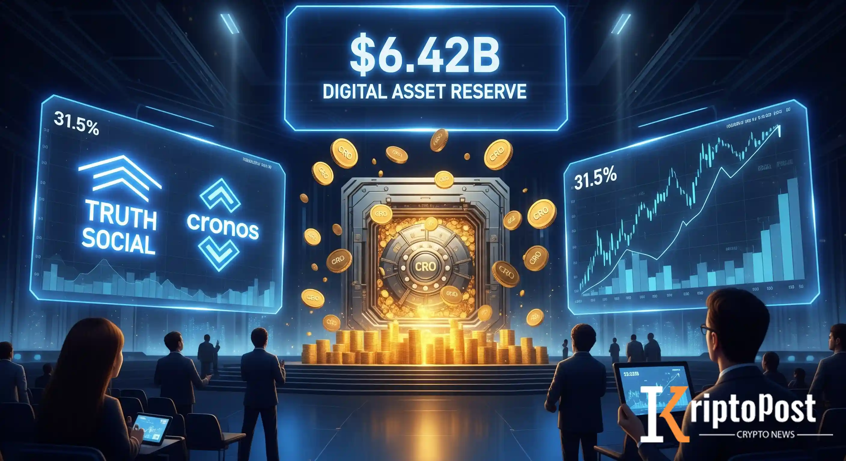Trump Media, Crypto.com’un CRO’su İle 6,42 Milyar Dolarlık Dijital Hazine Kuruyor — Token Fiyatı Sert Yükseldi